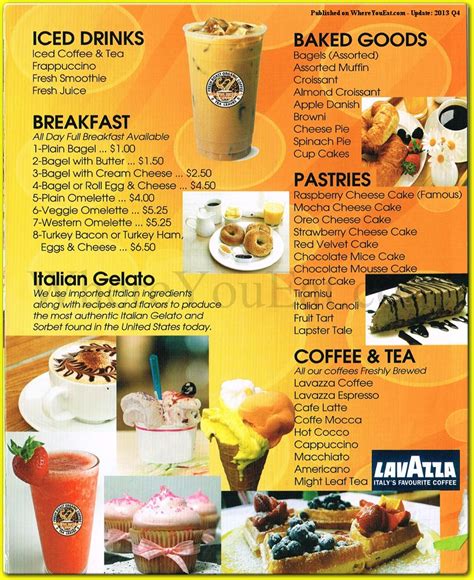 mocha cafe menu.